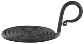 Čierny antik kovový svietnik pre stĺpovú sviečku - Ø 10*6 cm