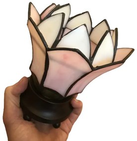 Dekoračná vitrážová lampa LOTUS PINK