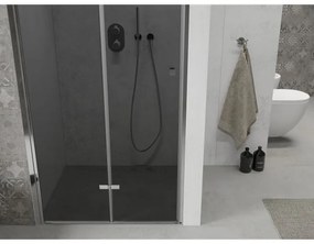 Mexen Lima, skladacie sprchové dvere do otvoru 80 x 190 cm, 6mm šedé sklo, chrómový profil, šedá, 856-080-000-01-40
