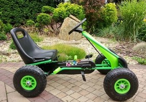 RAMIZ ŠĽAPACIA KÁRA GOKART A15 S NAFUKOVACÍMI KOLESAMI - Zelená 2024