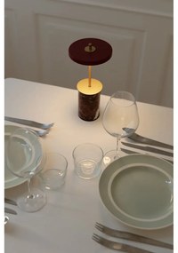Červená mramorová LED stolová lampa so stmievačom s kovovým tienidlom (výška 25,5 cm) Asteria Move Mini – UMAGE