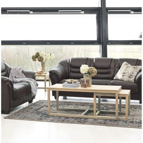 Súprava 3 hnedých konferenčný stolíkov s podnožím z dubového dreva Actona Cornus