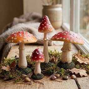 Dekoratívna figúrka muchotrávka - Ø 4*8 cm