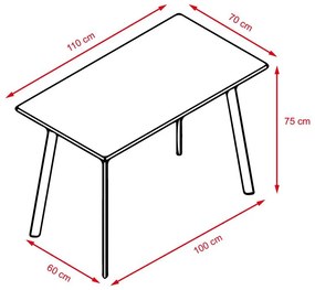 Jedálenský set 4x stolička + stôl Catini HALMSTAD