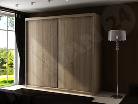 Skriňa Sahara 25/200, Osvetlenie: osvetlenie LED modré, Farba:: jaseň tmavý