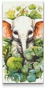 Gario Diamantové maľovanie Sloník v rastlinách Rozmery: 40 x 80 cm, Rámovanie: S vnútorným rámom, Diamanty: Štvorcové
