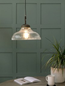 Garden Trading Závesná lampa Fovant Fluted Glass Antique Brass