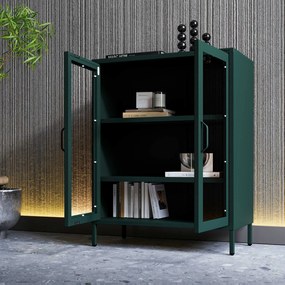 Vitrína GINA, 800 x 1015 x 400 mm, Modern: fľaškovo zelená farba