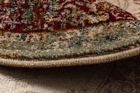 Koberec POLONIA KORDOBA 25 rozeta / rám, svetlý rubín kruh