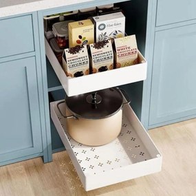 JJA Výsuvný organizér do skrinky s výsuvmi, béžová AXIS 17,5 x 39 x 7 cm