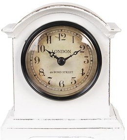 Biele antik drevené hodiny London - 13*7*14 cm / 1*AA