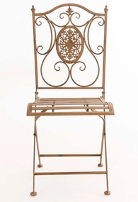 Kovová skladacia stolička Sibell - Hnedá antik