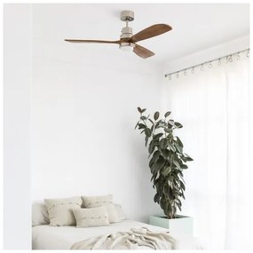 FARO 33518DC - LED Stropný ventilátor LANTAU LED/15W/230V chróm/drevo + DO