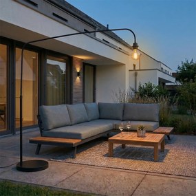 Vonkajšia stojaca lampa čierna s čiernou základňou IP44 - Arc