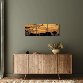 Obraz Safari (s hodinami) (90x30 cm)