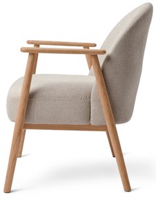 Kreslo s opierkou rúk a podstavcom z dreva