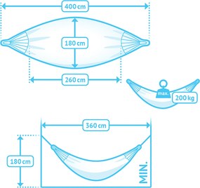 Marimex | Hojdacia sieť La Siesta Modesta Kingsize, pattern azure | 11640546