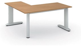 Rohový kancelársky písací stôl PRIMO FLEXIBLE 1600 x 1600 mm, buk
