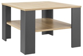 InternetovaZahrada - Konferenčný stolík 60x60cm - tmavošedý/drevo