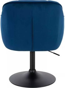 LuxuryForm DESIGN Stolička AVOLA VELUR na čiernom tanieri - modrá