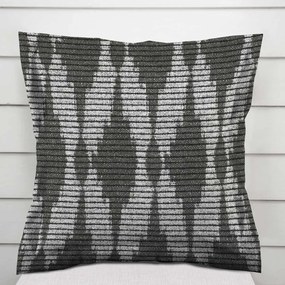 Biante Dekoračná obliečka na vankúš s lemom Leona LN-048 Tmavo sivé obrazce a pásiky 30 x 50 cm
