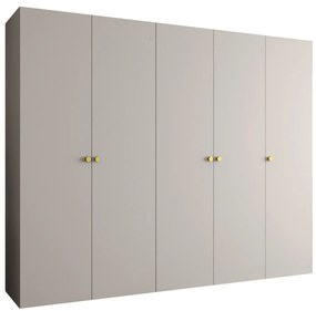Šatníková skriňa 250 cm Parna 1 (kašmír + zlatá). Akcia -20%. Vlastná spoľahlivá doprava až k Vám domov. 1125898