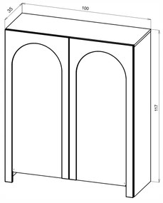 Komoda Arco 100 cm čierna II