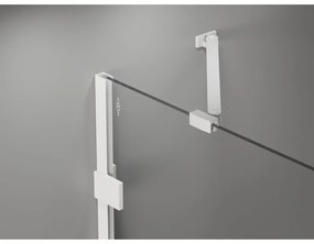 Mexen Lunar, polkruhový sprchový kút naklápací doľava 100 x 90 cm, 8mm číre sklo, biely profil, 833-100L-090P-20-00