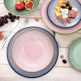 Ružový hlboký keramický tanier ø 20,5 cm Glaze – Orion