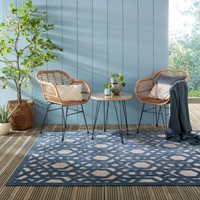 Flair Rugs, Kusový koberec Piatto Oro Blue – na von aj na doma, 120x170, modrá, chodba / predsieň