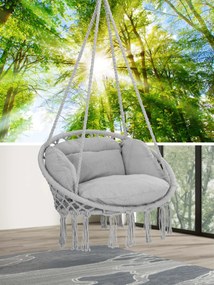 Závěsné houpací křeslo Kali šedé