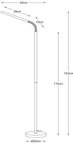 Lucide 36712/05/30 - LED Stojacia lampa GILLY LED/6W/230V čierna