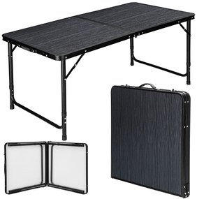Kempingový rozkladací stôl TRIP II 120x60 cm čierny