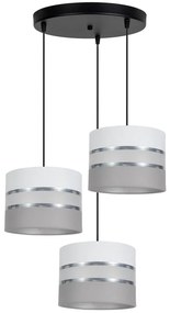 Luster na lanku CORAL 3xE27/60W/230V biela/šedá