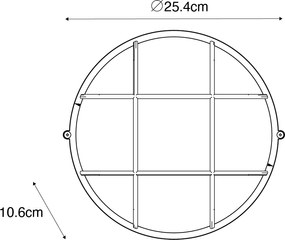 Priemyselná vonkajšia nástenná lampa tmavosivá IP44 - Hanneke