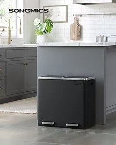 Recyklačný odpadkový kôš SONGMICS LTB48BK