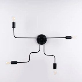 Sollux SL.1446 - Prisadený luster VECTOR 4xE27/15W/230V čierna