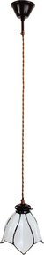 Biela závesná Tiffany lampa v tvare kvetu Folwia - Ø18*115 cm E14/max 1*25W