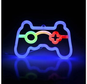LED Neónová nástenná dekorácia GAME LED/3W/3xAA USB modrá