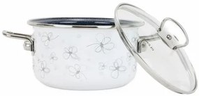 Belis Smaltovaný hrniec s pokrievkou Premium, biela, 16 cm, 1,5 l, 1,5 l
