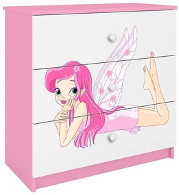 Detská komoda Babydreams ružová – Víla 2