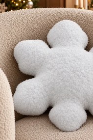 Dekoratívny vankúš SNEHOVÁ VLOČKA BOUCLE biely