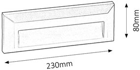 RABALUX Vonkajšie podhľadové osvetlenie schodiska PUEBLO, 1,6 W, denná biela, hranaté, šedé, IP65