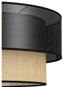 Závesný luster BORHO na lanku 1xE27/60W/230V čierny/juta
