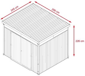 Záhradný domček so svetlíkmi Avenberg MAGNUS 2.5 x 2.9 m - Premium