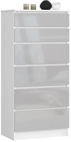 Komoda K60 6SZ CLP metalická lesk