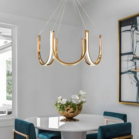 Toolight Toolight, LED závesné svietidlo 77cm, 75W, 4000K, 4000lm, APP1749-CP, zlatá lesklá, OSW-06064