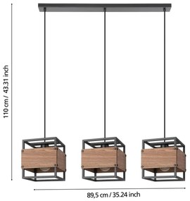 Eglo 43805 - Luster na lanku EVESHAM 3xE27/40W/230V