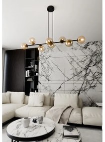 Luster na lanku ROSSI 8xE14/10W/230V čierna/béžová