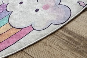 Detský koberec protišmykový BAMBINO 61400 krémový / ružový kruh